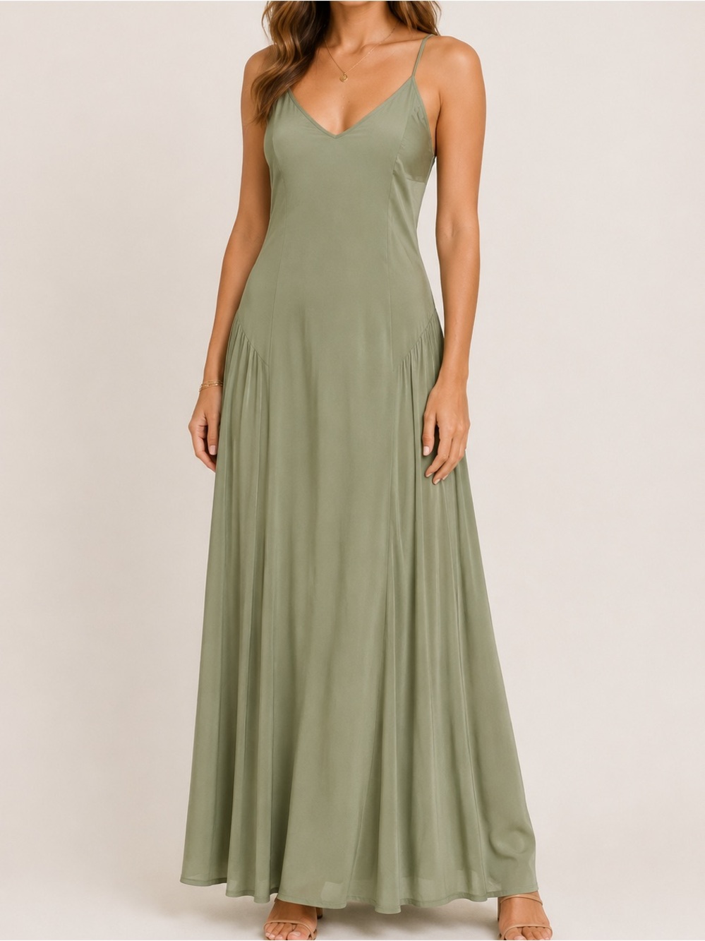Women’s Sage Green Maxi Slip Dress